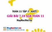 Bài 7.18 SGK Toán 11 Tập 2 Kết nối tri thức